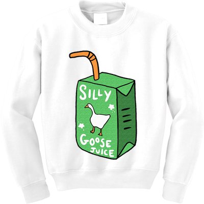 Silly Goose Juice Funny Goose Meme Bird Lover Kids Sweatshirt