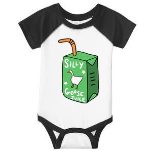 Silly Goose Juice Funny Goose Meme Bird Lover Infant Baby Jersey Bodysuit