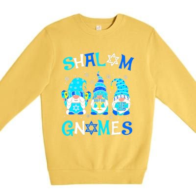 Shalom Gnome Jewish Hanukkah Chanukkah Gnomes Family Premium Crewneck Sweatshirt