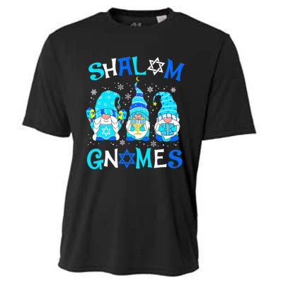 Shalom Gnome Jewish Hanukkah Chanukkah Gnomes Family Cooling Performance Crew T-Shirt