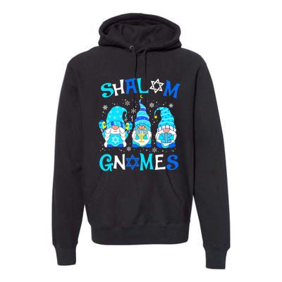 Shalom Gnome Jewish Hanukkah Chanukkah Gnomes Family Premium Hoodie