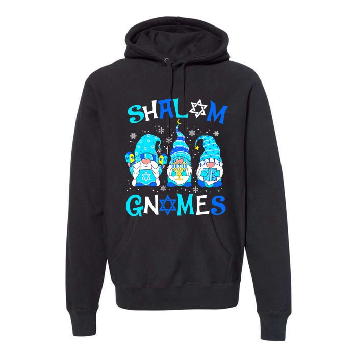 Shalom Gnome Jewish Hanukkah Chanukkah Gnomes Family Premium Hoodie