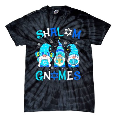 Shalom Gnome Jewish Hanukkah Chanukkah Gnomes Family Tie-Dye T-Shirt