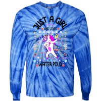 Sports Gift Just A Who Loves Water Polo Gift Tie-Dye Long Sleeve Shirt