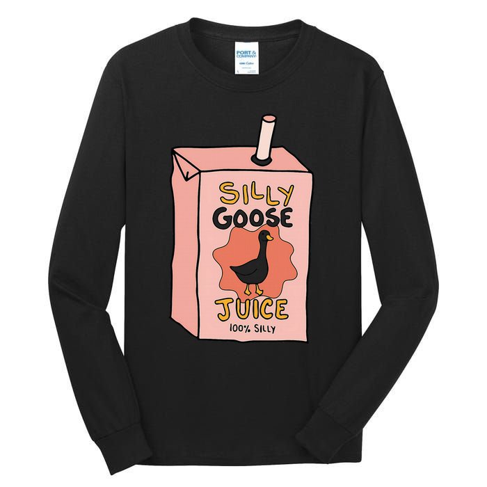 Silly Goose Juice Funny Goose Meme Bird Lover Sarcastic Tall Long Sleeve T-Shirt