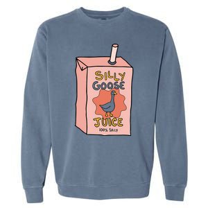 Silly Goose Juice Funny Goose Meme Bird Lover Sarcastic Garment-Dyed Sweatshirt