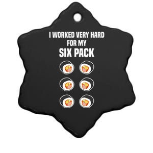 Sushi Gift Joke Six Pack Sushi Fan Sushi Lover Sushi Rolls Meaningful Gift Ceramic Star Ornament