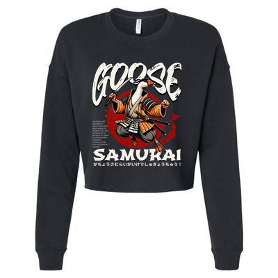 Samurai Goose Japan Bushido Oni Ronin Warrior Cropped Pullover Crew