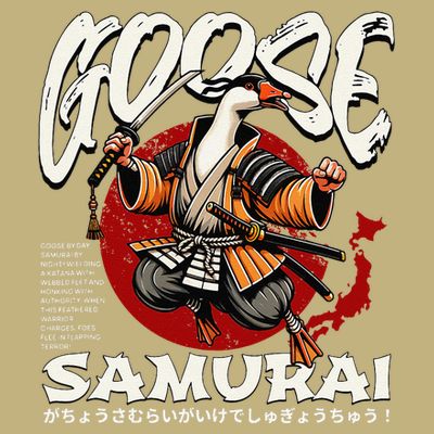 Samurai Goose Japan Bushido Oni Ronin Warrior T-Shirt