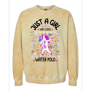 Sports Gift Just A Who Loves Water Polo Gift Colorblast Crewneck Sweatshirt