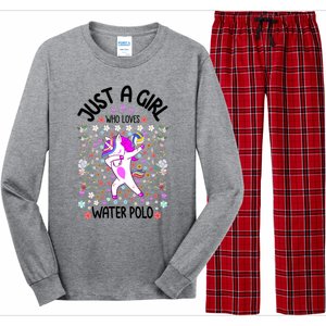 Sports Gift Just A Who Loves Water Polo Gift Long Sleeve Pajama Set