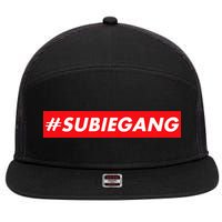 Subie Gang Jdm Japanese Car Lovers Tuner Cars And Drifters 7 Panel Mesh Trucker Snapback Hat