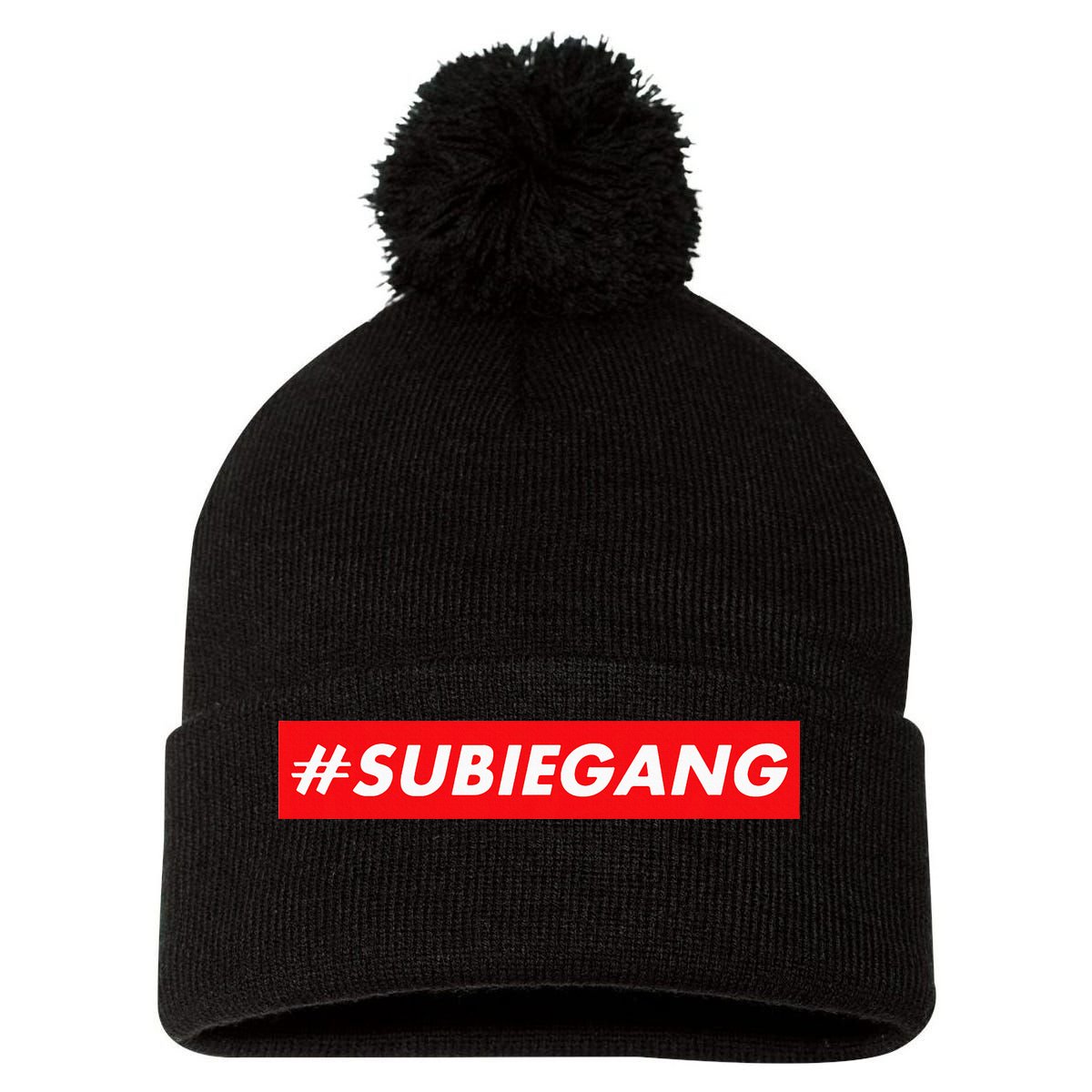 Subie Gang Jdm Japanese Car Lovers Tuner Cars And Drifters Pom Pom 12in Knit Beanie