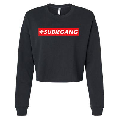 Subie Gang Jdm Japanese Car Lovers Tuner Cars And Drifters Cropped Pullover Crew