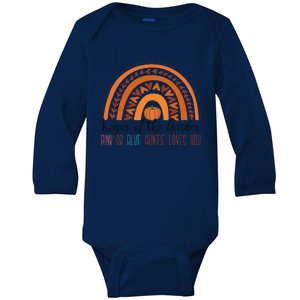 Secret Gender Keeper Of The Gender Reveal Halloween Pumpkin Baby Long Sleeve Bodysuit