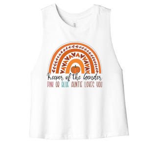 Secret Gender Keeper Of The Gender Reveal Halloween Pumpkin Women's Racerback Cropped Tank