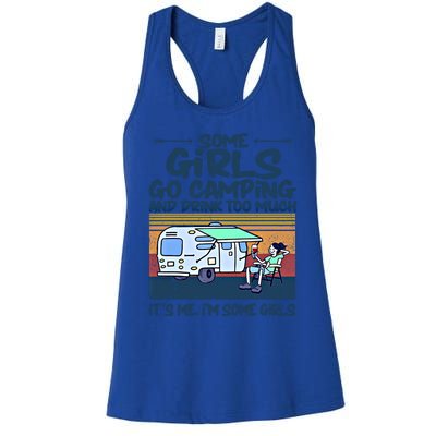 Some Go Kayaking And Drink Too Much Retro Kayak Funny Gift Women's Racerback Tank