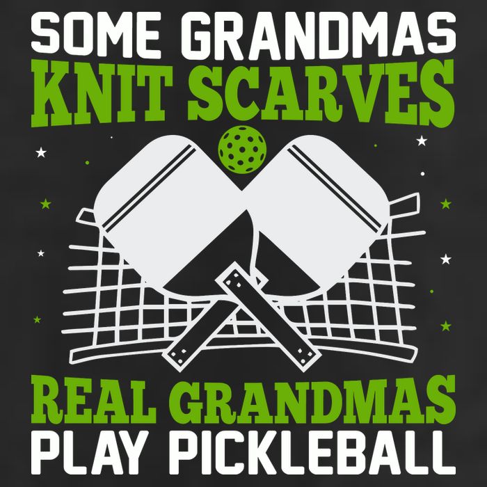 Some Grandmas Knit Scarves Real Grandmas Play Pickleball 7 Panel Mesh Trucker Snapback Hat