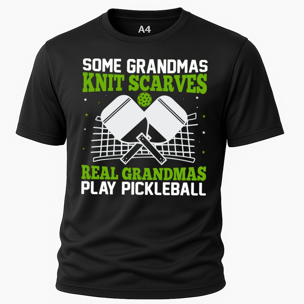 Some Grandmas Knit Scarves Real Grandmas Play Pickleball Cooling Performance Crew T-Shirt