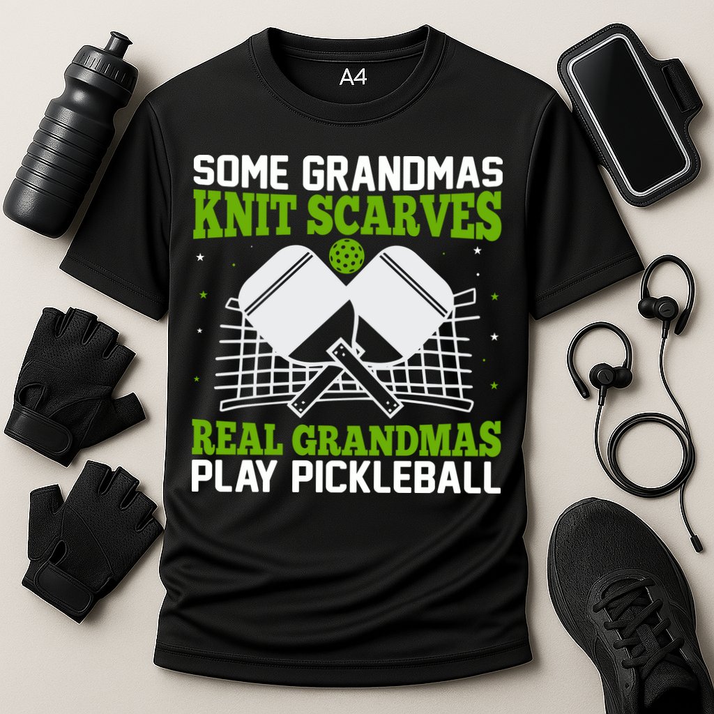 Some Grandmas Knit Scarves Real Grandmas Play Pickleball Cooling Performance Crew T-Shirt