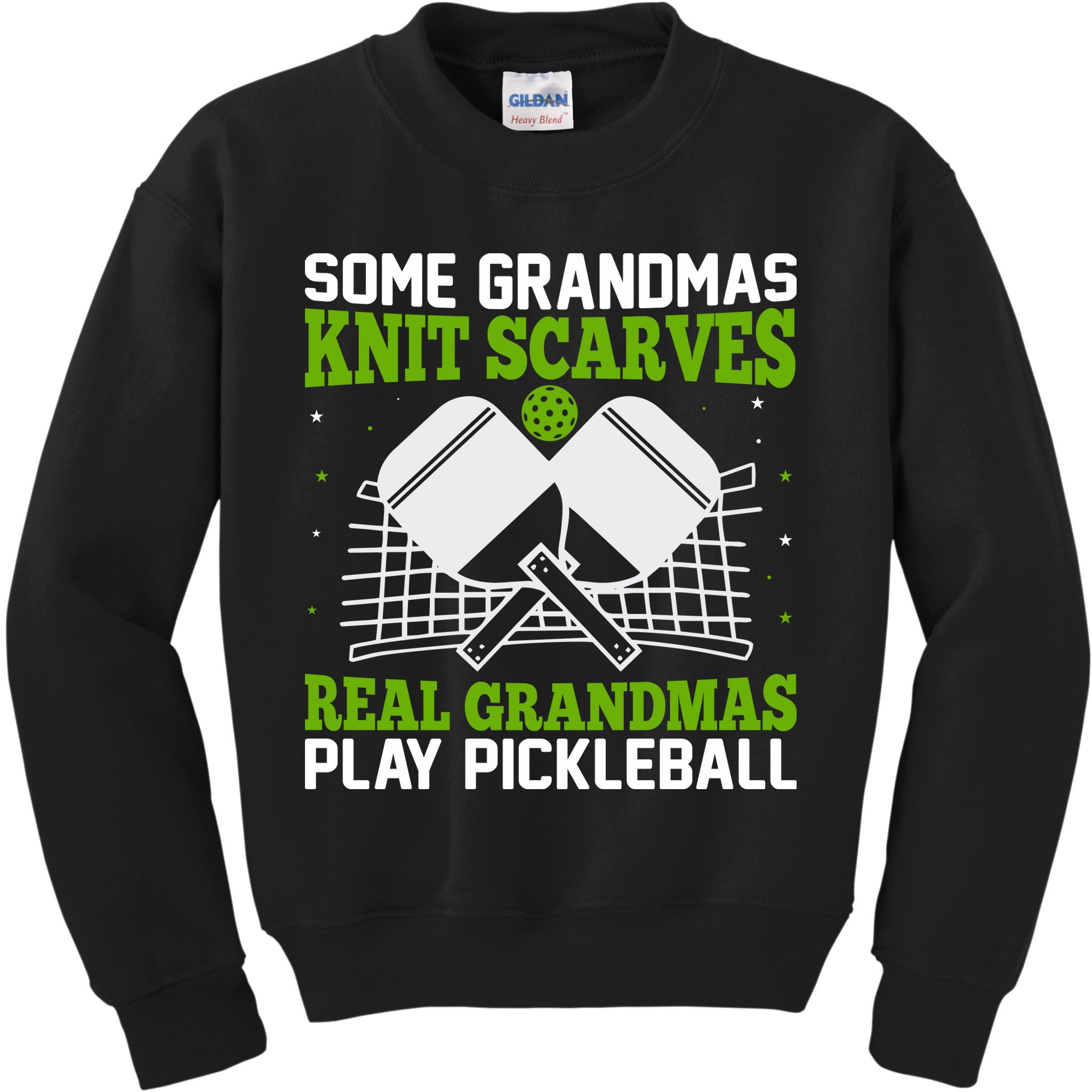 Some Grandmas Knit Scarves Real Grandmas Play Pickleball Kids Sweatshirt