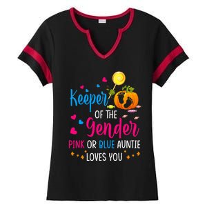 Secret Gender Keeper Of The Gender Reveal Halloween Pumpkin Ladies Halftime Notch Neck Tee