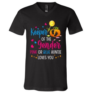 Secret Gender Keeper Of The Gender Reveal Halloween Pumpkin V-Neck T-Shirt