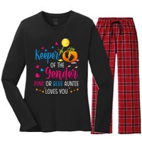 Secret Gender Keeper Of The Gender Reveal Halloween Pumpkin Women's Long Sleeve Flannel Pajama Set 