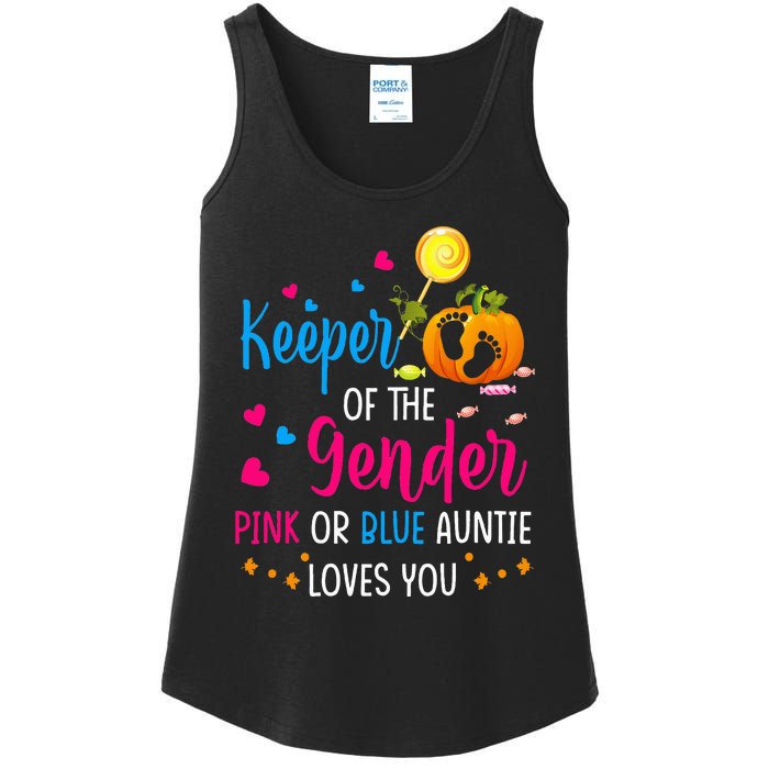 Secret Gender Keeper Of The Gender Reveal Halloween Pumpkin Ladies Essential Tank