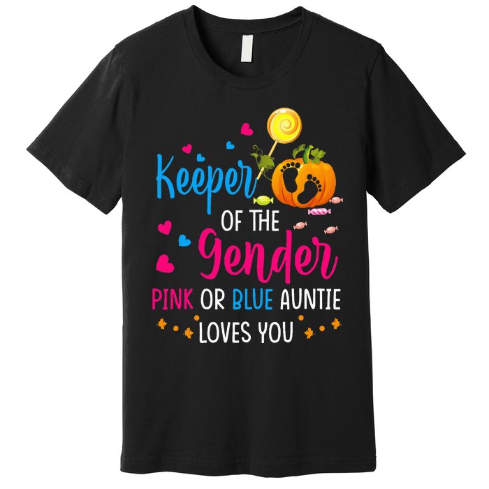 Secret Gender Keeper Of The Gender Reveal Halloween Pumpkin Premium T-Shirt