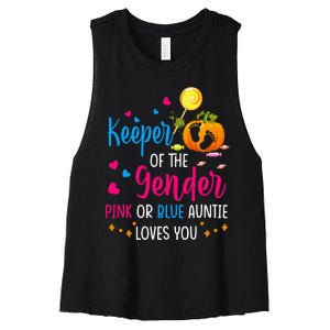 Secret Gender Keeper Of The Gender Reveal Halloween Pumpkin Women's Racerback Cropped Tank