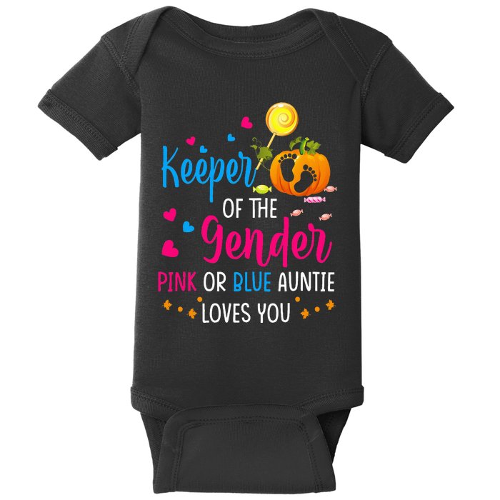 Secret Gender Keeper Of The Gender Reveal Halloween Pumpkin Baby Bodysuit