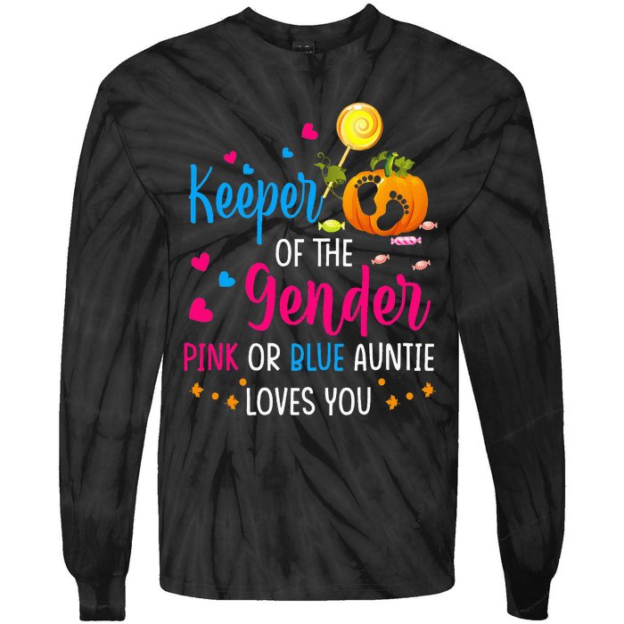 Secret Gender Keeper Of The Gender Reveal Halloween Pumpkin Tie-Dye Long Sleeve Shirt