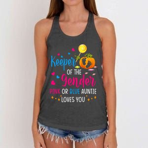 Secret Gender Keeper Of The Gender Reveal Halloween Pumpkin Women's Knotted Racerback Tank