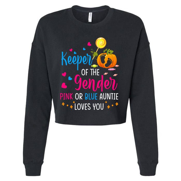 Secret Gender Keeper Of The Gender Reveal Halloween Pumpkin Cropped Pullover Crew