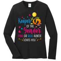 Secret Gender Keeper Of The Gender Reveal Halloween Pumpkin Ladies Long Sleeve Shirt