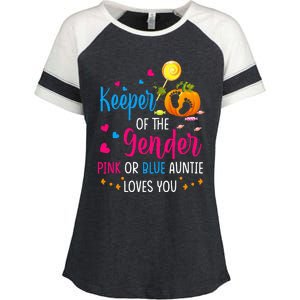 Secret Gender Keeper Of The Gender Reveal Halloween Pumpkin Enza Ladies Jersey Colorblock Tee