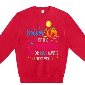 Secret Gender Keeper Of The Gender Reveal Halloween Pumpkin Premium Crewneck Sweatshirt