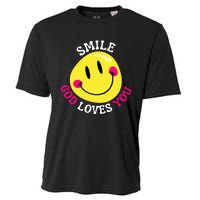 Smile God Loves You Happy Faith Love Jesus Christ VBS Cute Cooling Performance Crew T-Shirt