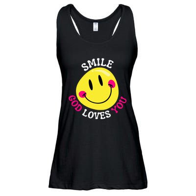 Smile God Loves You Happy Faith Love Jesus Christ VBS Cute Ladies Essential Flowy Tank