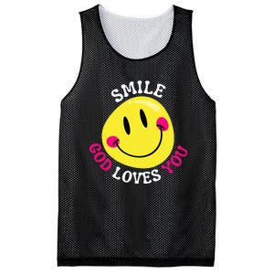 Smile God Loves You Happy Faith Love Jesus Christ VBS Cute Mesh Reversible Basketball Jersey Tank