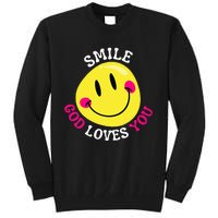 Smile God Loves You Happy Faith Love Jesus Christ VBS Cute Tall Sweatshirt