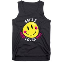 Smile God Loves You Happy Faith Love Jesus Christ VBS Cute Tank Top