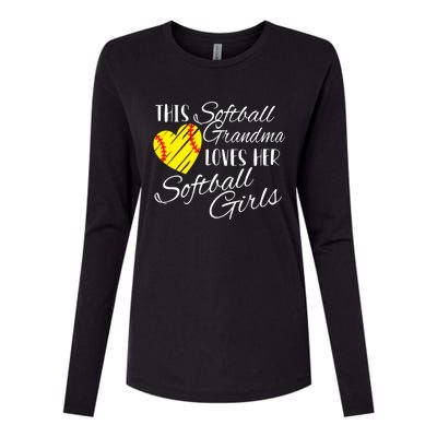 Softball Grandma Loves Her Softball Gift Womens Cotton Relaxed Long Sleeve T-Shirt