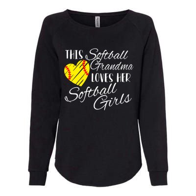 Softball Grandma Loves Her Softball Gift Womens California Wash Sweatshirt