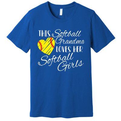 Softball Grandma Loves Her Softball Gift Premium T-Shirt