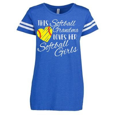 Softball Grandma Loves Her Softball Gift Enza Ladies Jersey Football T-Shirt