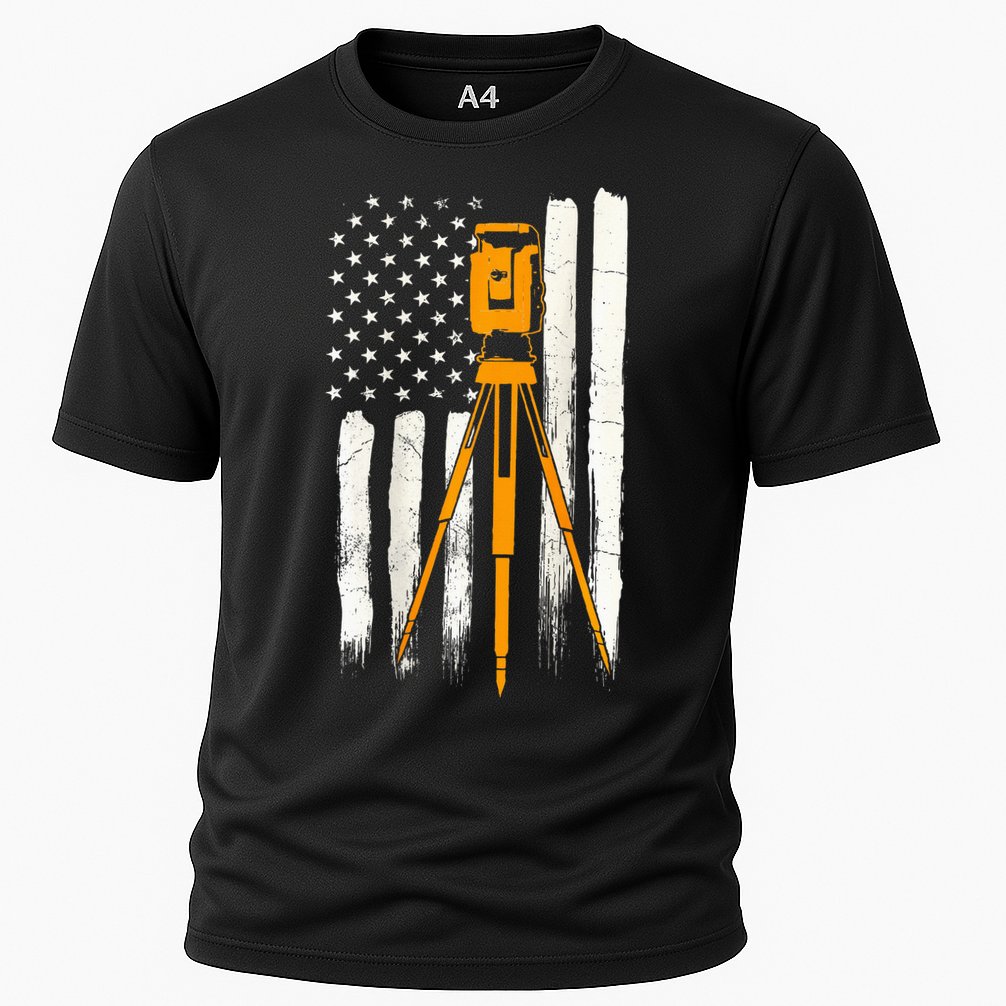 Surveyor Gifts Land Surveying Design On Back Of Clothing Cooling Performance Crew T-Shirt