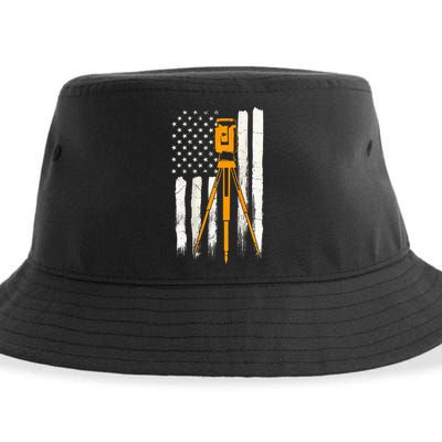 Surveyor Gifts Land Surveying Design On Back Of Clothing Sustainable Bucket Hat