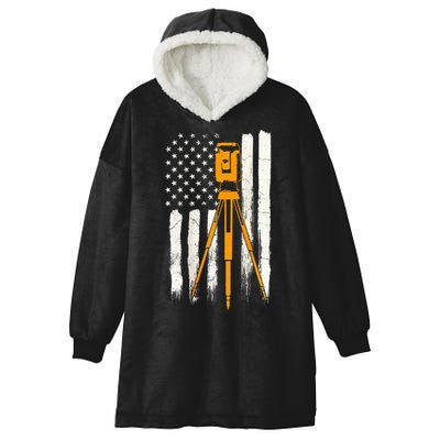 Surveyor Gifts Land Surveying Design On Back Of Clothing Hooded Wearable Blanket